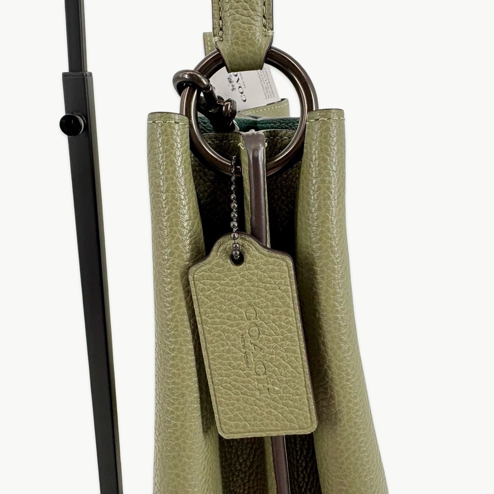 Coach Charlie Bucket 21 Crossbody Pebbled Leather Light Fern Green New Classic - Picture 6 of 15